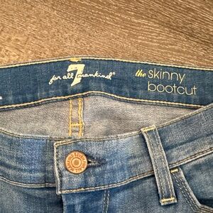 7 For All Mankind Light Blue Skinny Bootcut Jeans Size 29 Waist